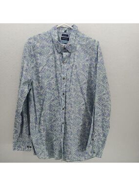 Newton Blue and Green Patterned Casual Shirt